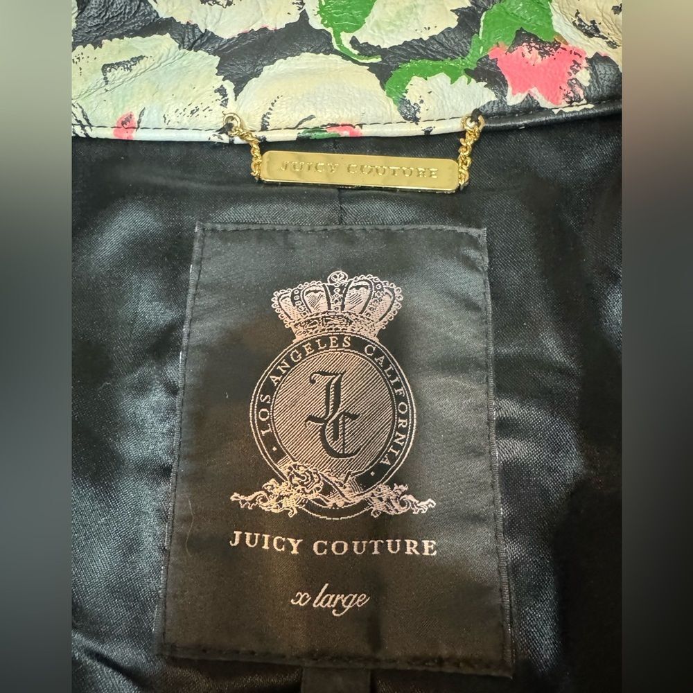Vintage Y2K Juicy Couture “Covent Garden” Edgy Floral Leather Jacket - Picture 2 of 16